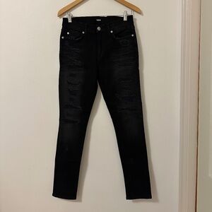 NWT Hudson Nico Distressed Black Skinny Jeans | Size 28